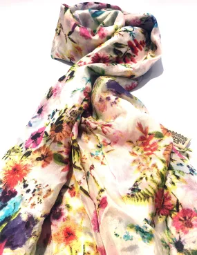 100% Natural Silk Printed XL Foulard ref-rfxlfs0001