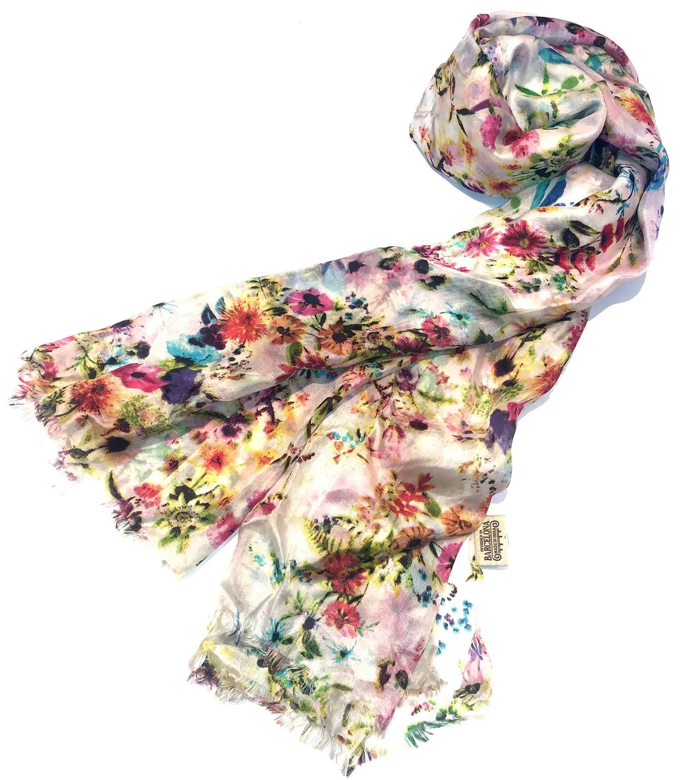 100% Natural Silk Printed XL Foulard ref-rfxlfs0001