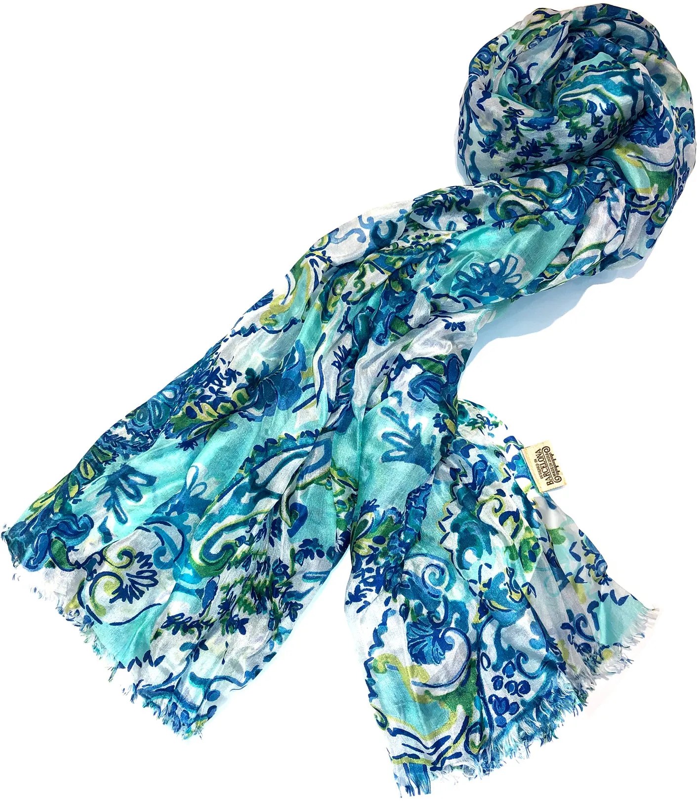 100% Natural Silk Printed XL Foulard ref-rfxlfs0002