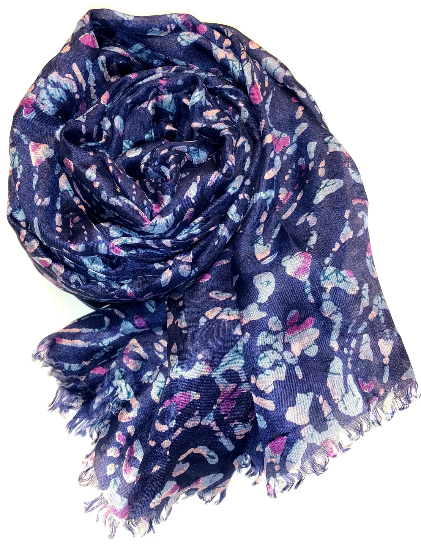 100% Natural Silk Printed XL Foulard ref-rfxlfs0004