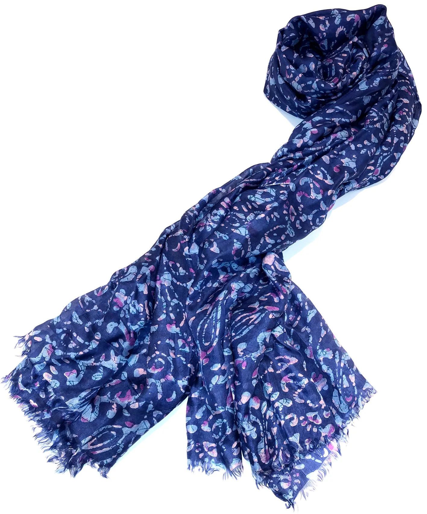 100% Natural Silk Printed XL Foulard ref-rfxlfs0004