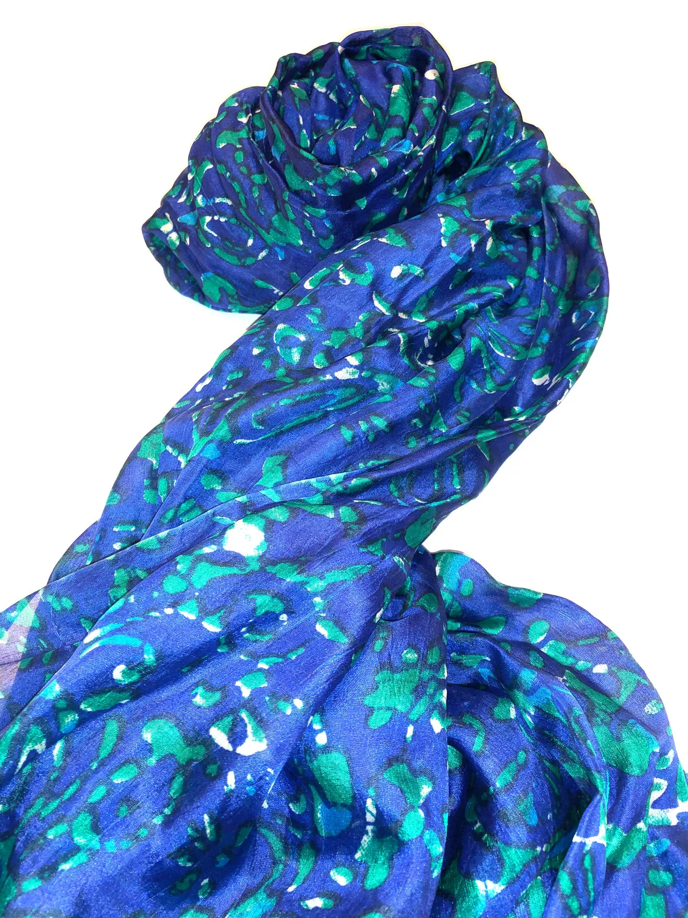 100% Natural Silk Printed XL Foulard ref-rfxlfs0005