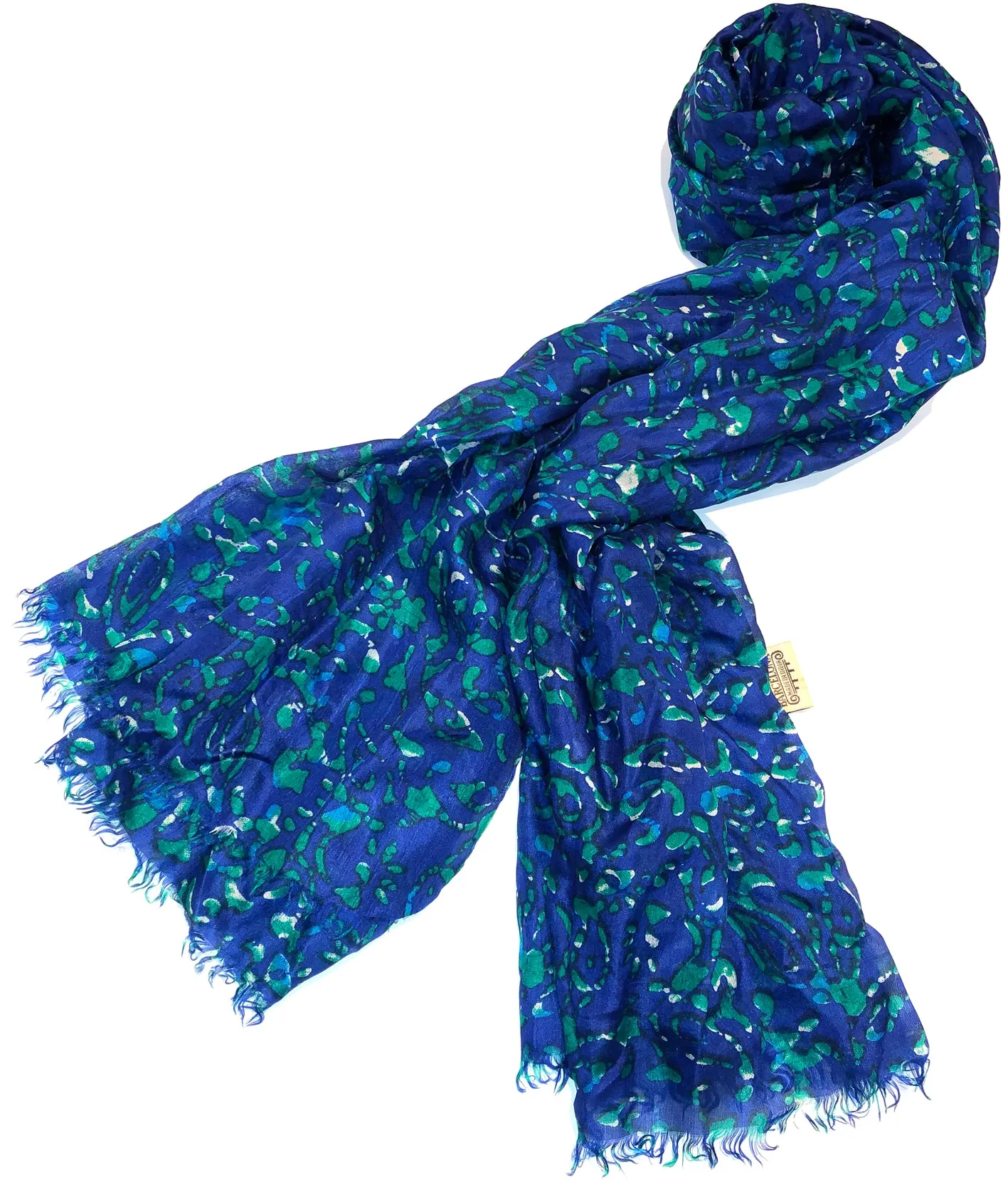 100% Natural Silk Printed XL Foulard ref-rfxlfs0005