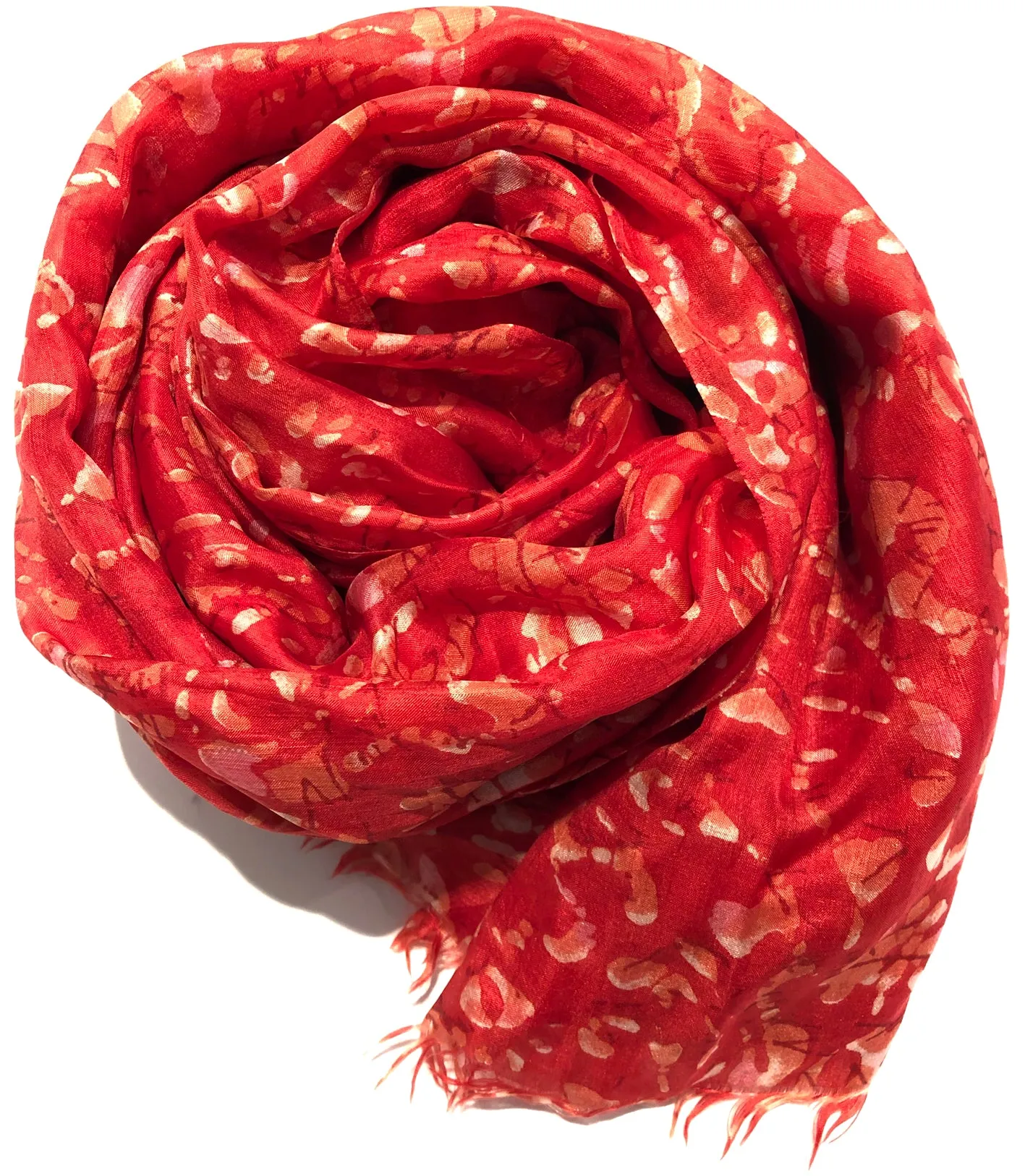 100% Natural Silk Printed XL Foulard ref-rfxlfs0007