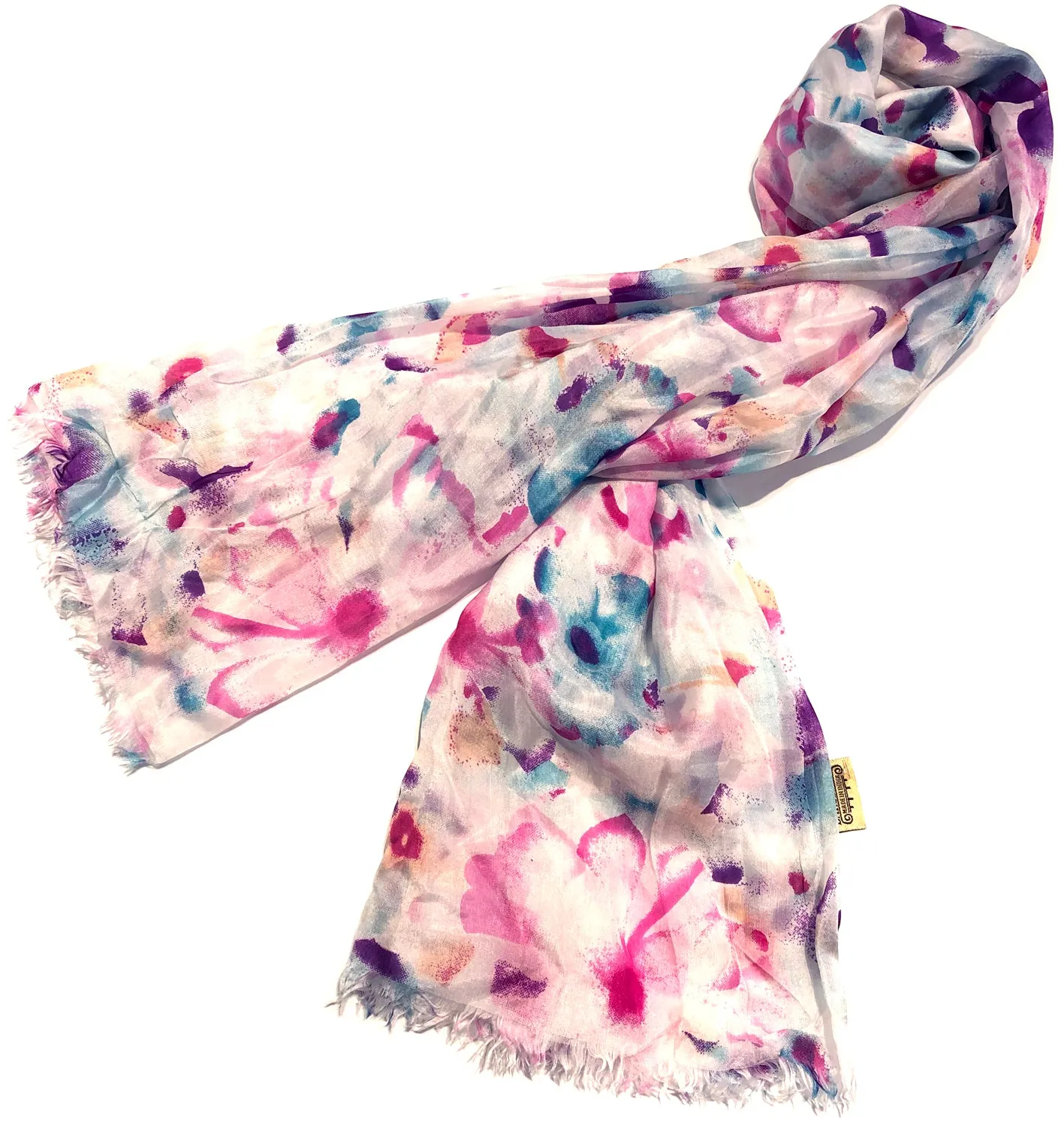 100% Natural Silk Printed XL Foulard ref-rfxlfs0008