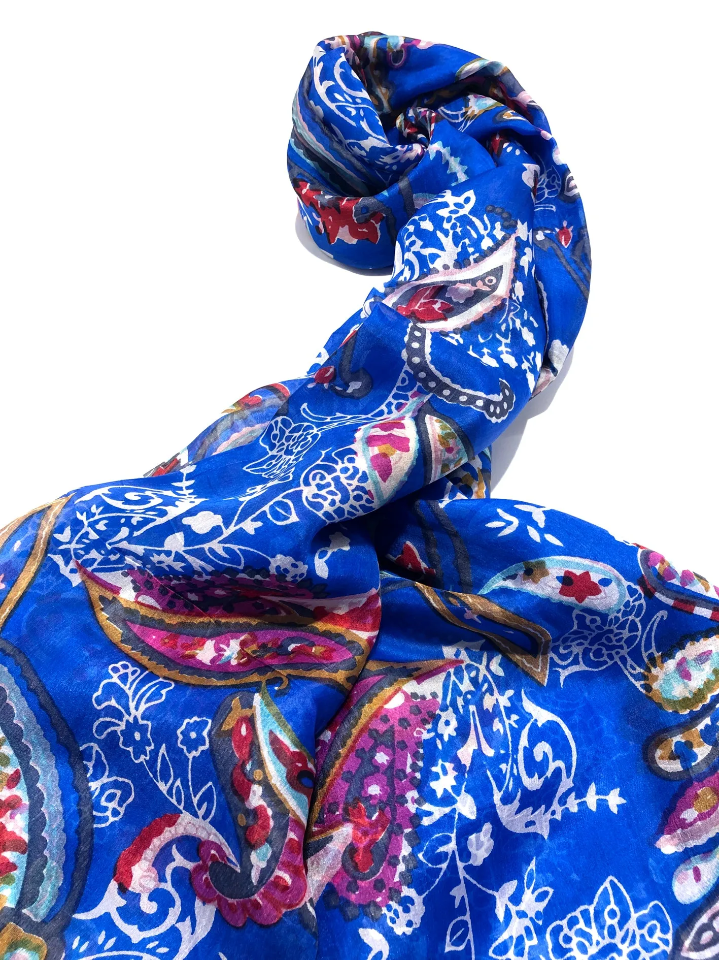 100% Natural Silk Printed XL Foulard ref-rfxlfs0012