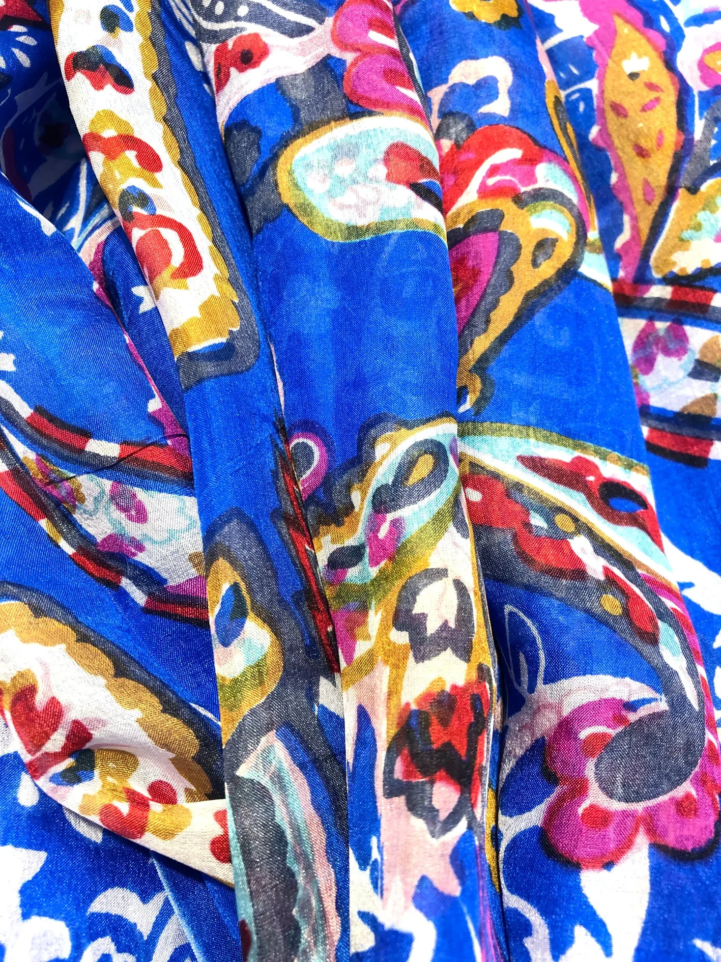 100% Natural Silk Printed XL Foulard ref-rfxlfs0012