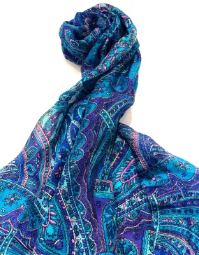 100% Natural Silk Printed XL Foulard ref-rfxlfs0017