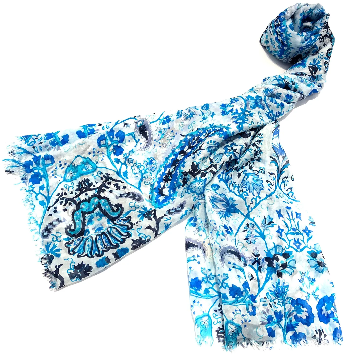 100% Natural Silk Printed XL Foulard ref-rfxlfs0021