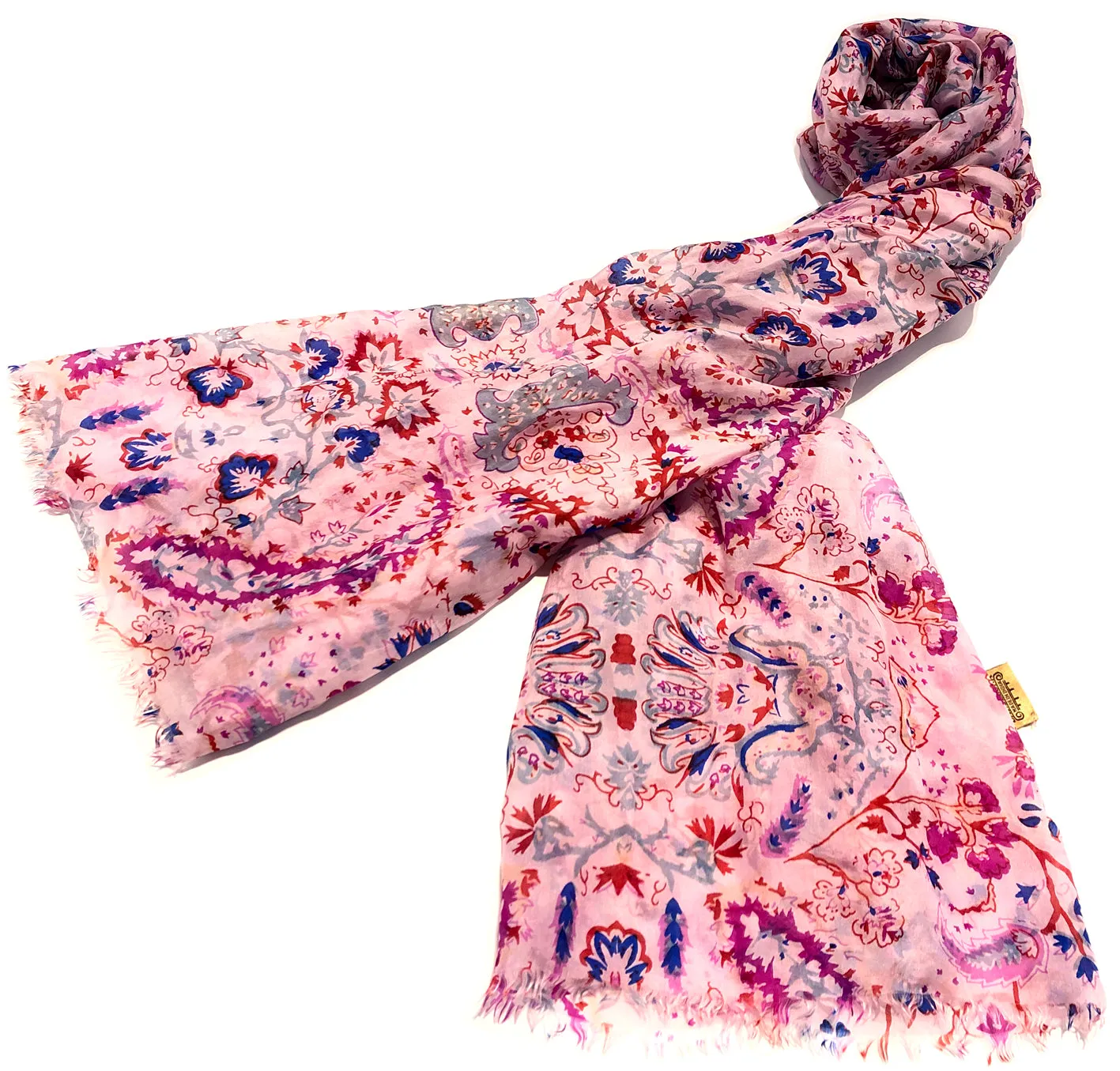 100% Natural Silk Printed XL Foulard ref-rfxlfs0022