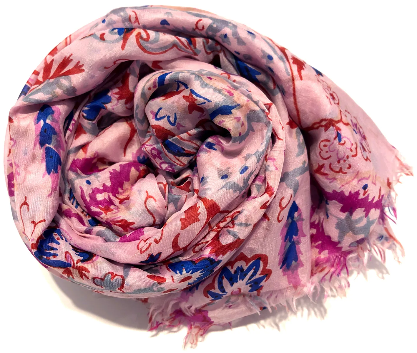 100% Natural Silk Printed XL Foulard ref-rfxlfs0022