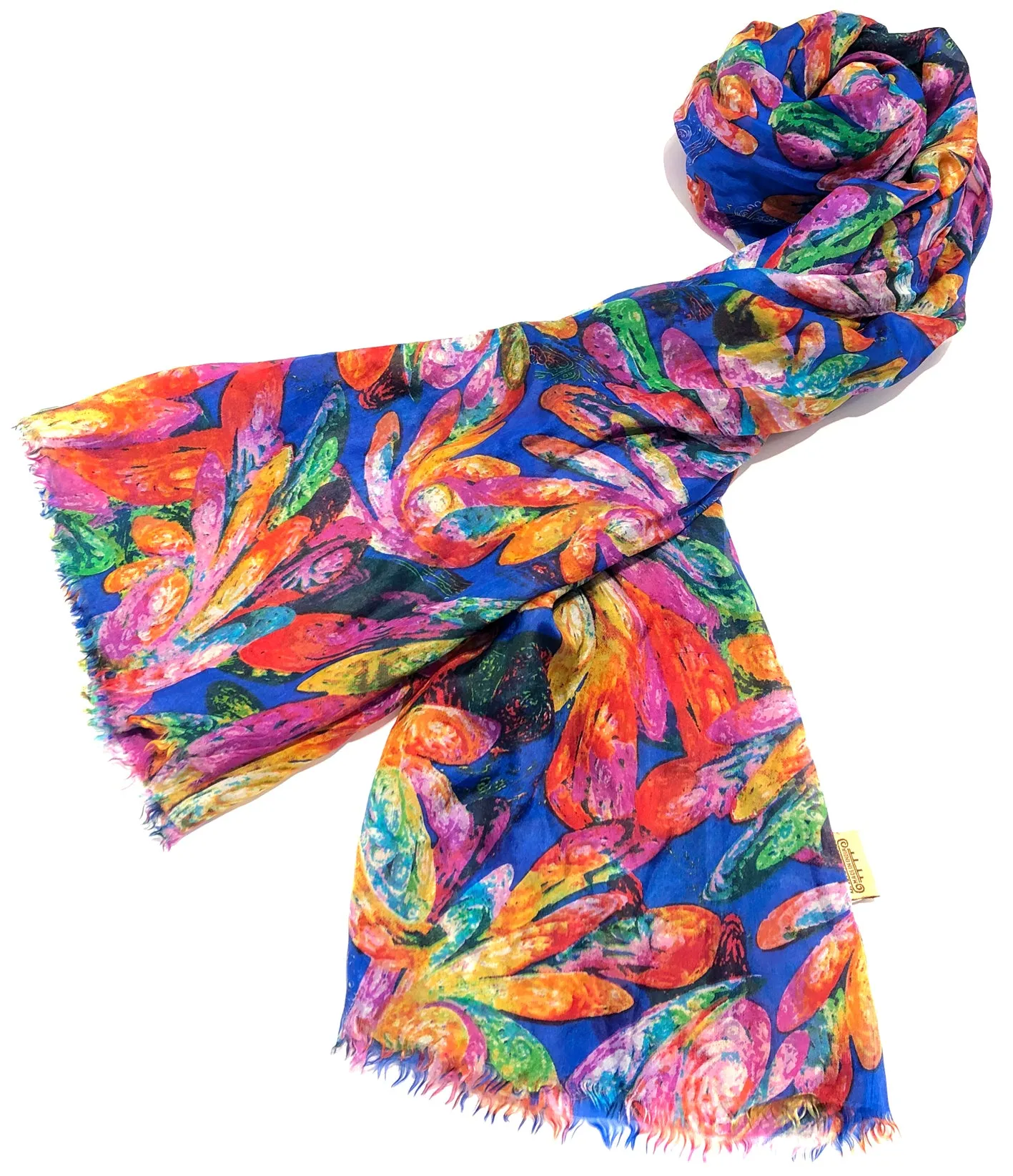 100% Natural Silk Printed XL Foulard ref-rfxlfs0025