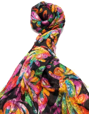 100% Natural Silk Printed XL Foulard ref-rfxlfs0026