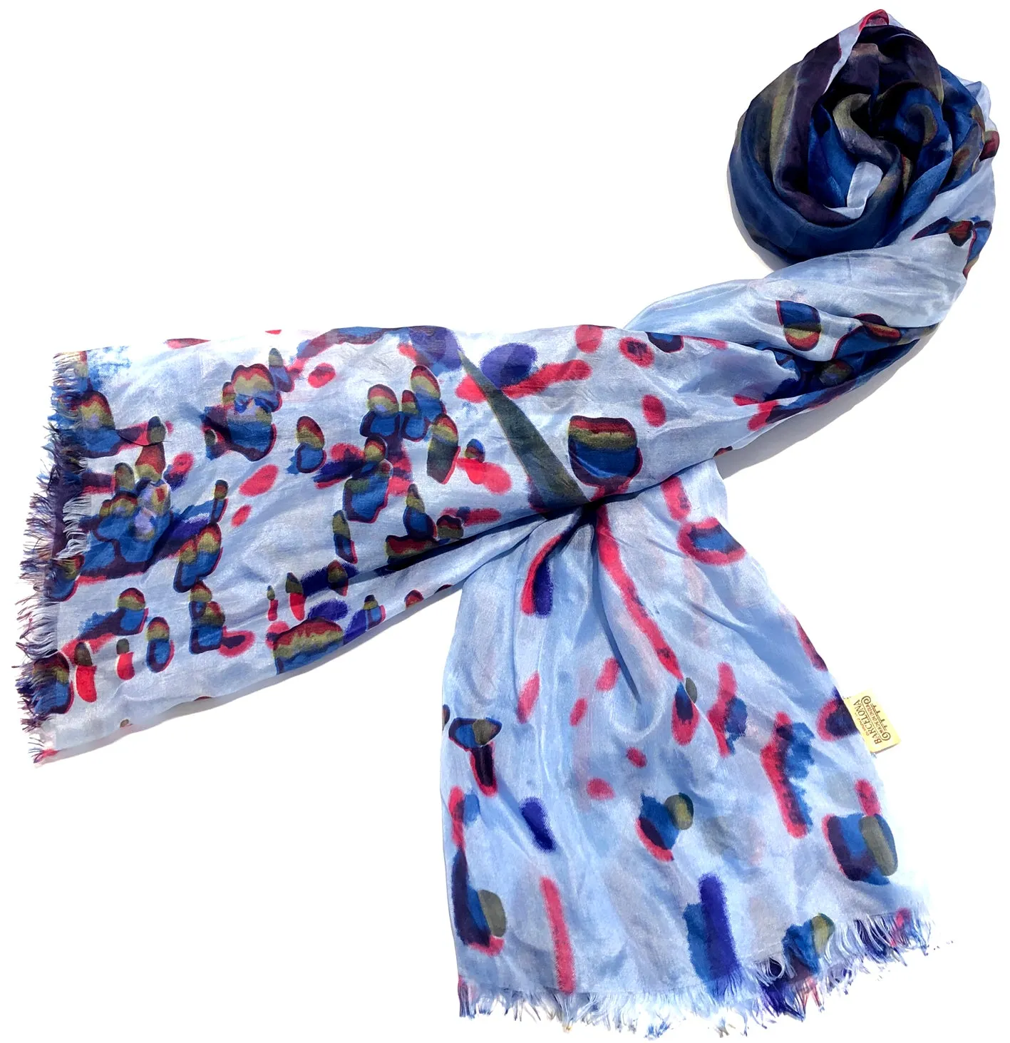 100% Natural Silk Printed XL Foulard ref-rfxlfs0029