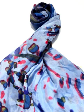 100% Natural Silk Printed XL Foulard ref-rfxlfs0029