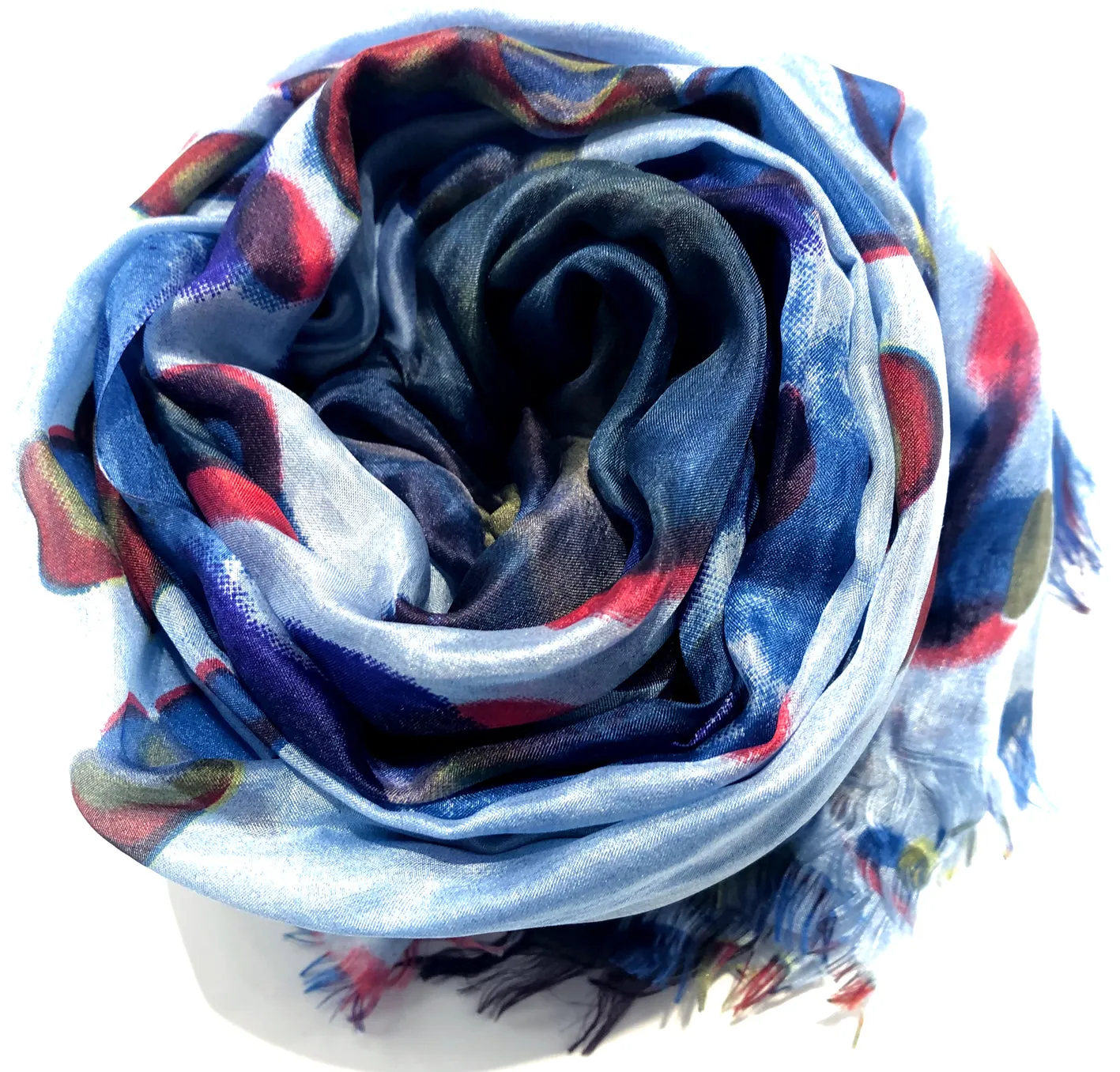 100% Natural Silk Printed XL Foulard ref-rfxlfs0029