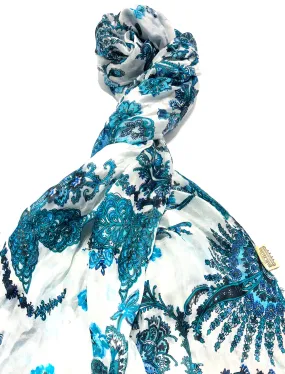 100% Natural Silk Printed XL Foulard ref-rfxlfs0034