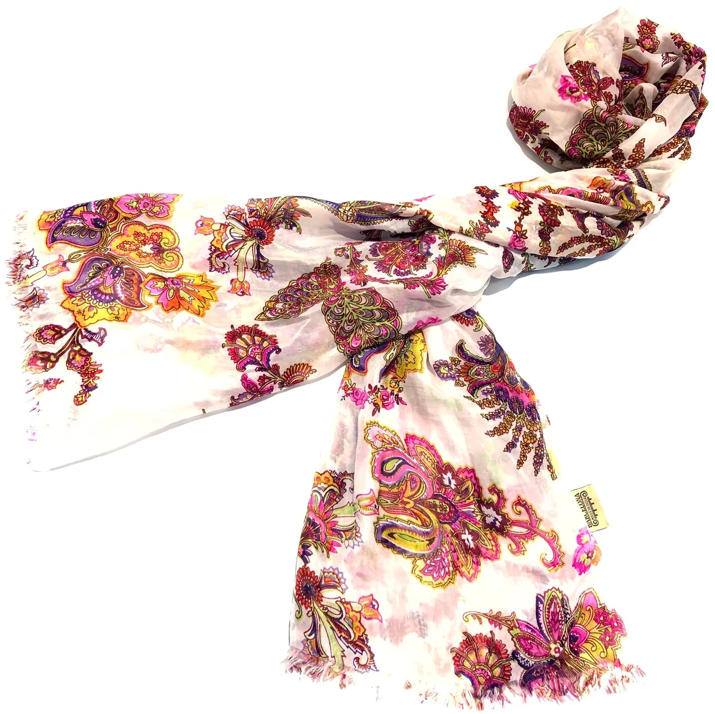 100% Natural Silk Printed XL Foulard ref-rfxlfs0036