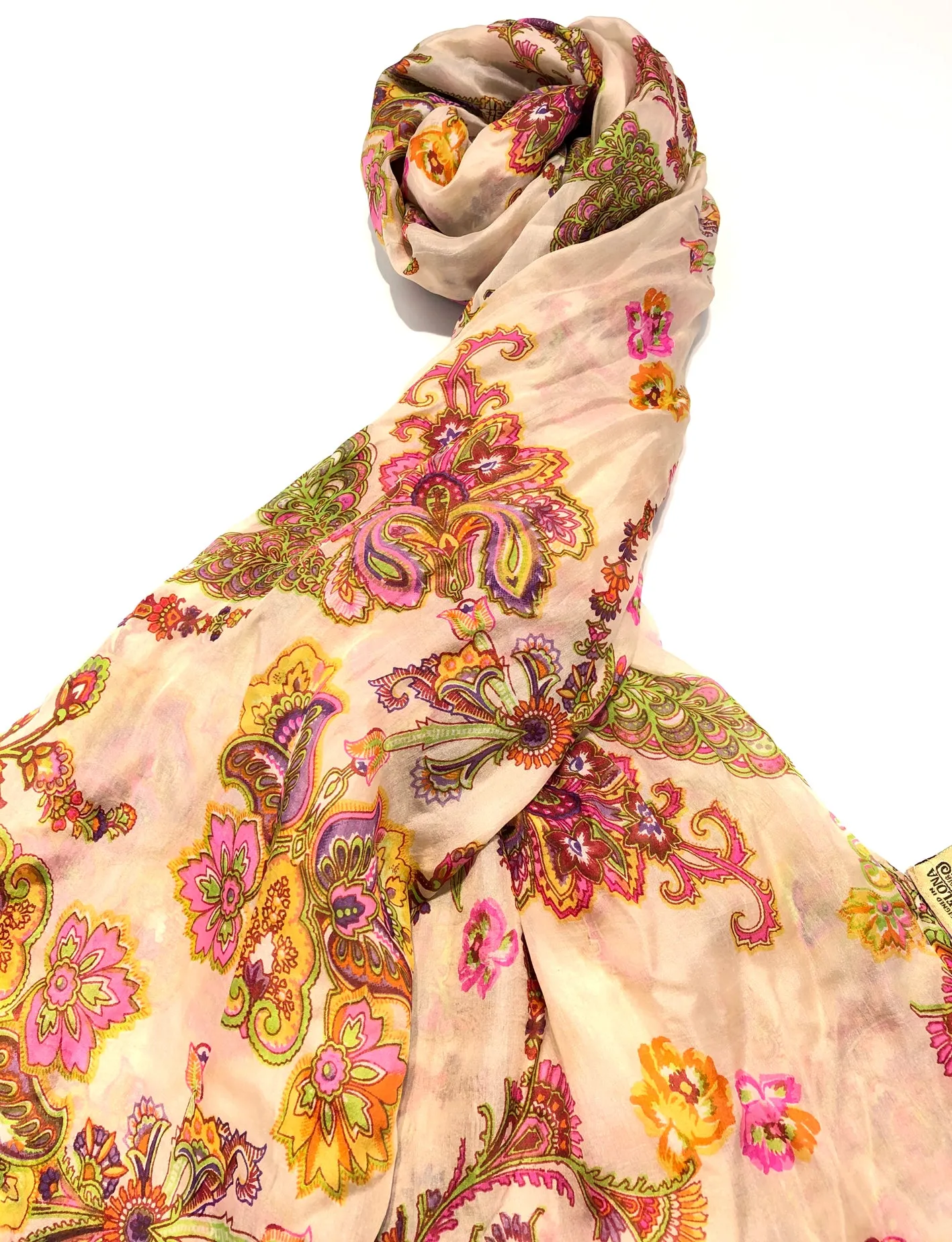 100% Natural Silk Printed XL Foulard ref-rfxlfs0037