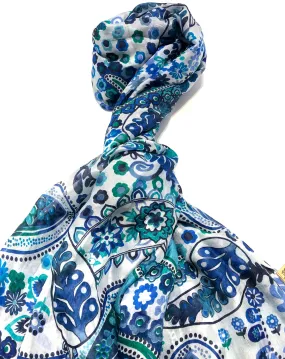 100% Natural Silk Printed XL Foulard ref-rfxlfs0038