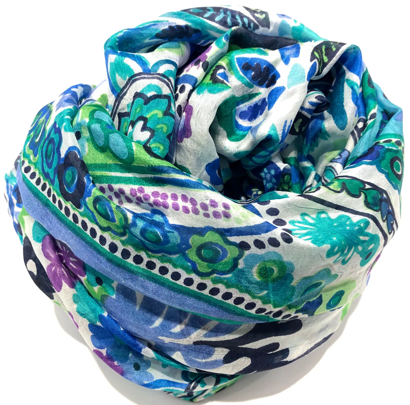 100% Natural Silk Printed XL Foulard ref-rfxlfs0040