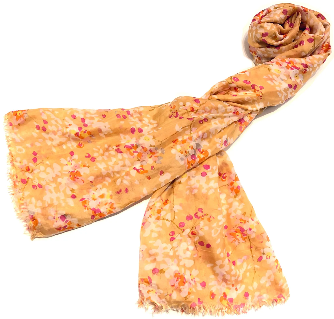 100% Natural Silk Printed XL Foulard ref-rfxlfs0041