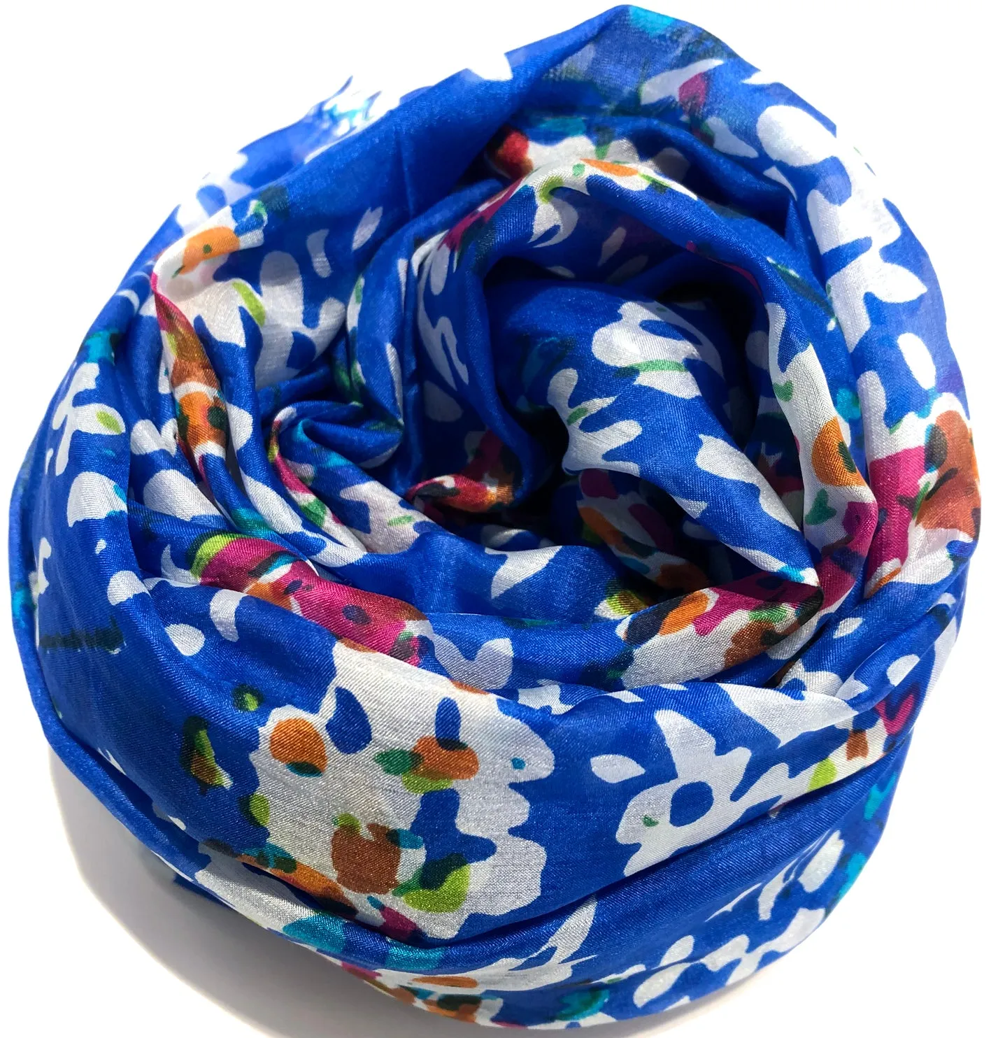 100% Natural Silk Printed XL Foulard ref-rfxlfs0044