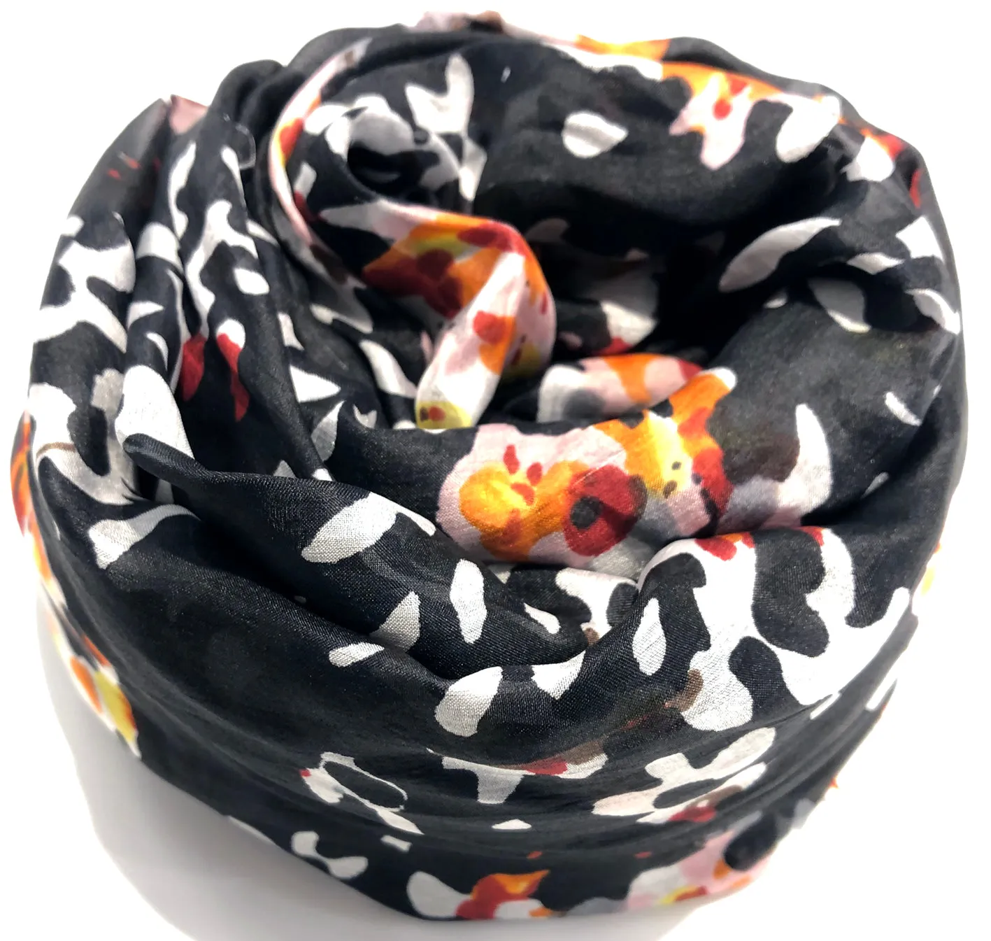 100% Natural Silk Printed XL Foulard ref-rfxlfs0045