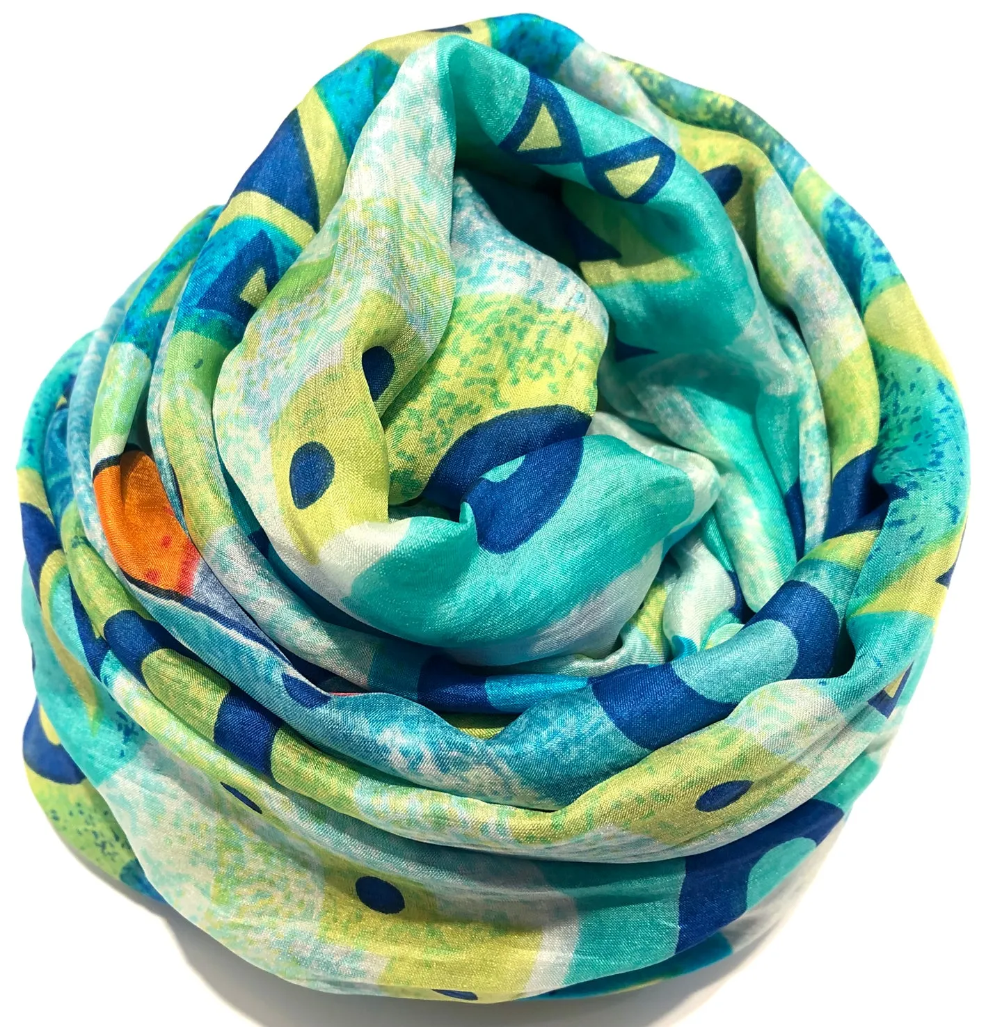 100% Natural Silk Printed XL Foulard ref-rfxlfs0050