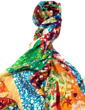 100% Natural Silk Printed XL Foulard ref-rfxlfs0051