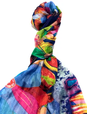 100% Natural Silk Printed XL Foulard ref-rfxlfs0055