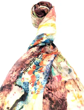 100% Natural Silk Printed XL Foulard ref-rfxlfs0058