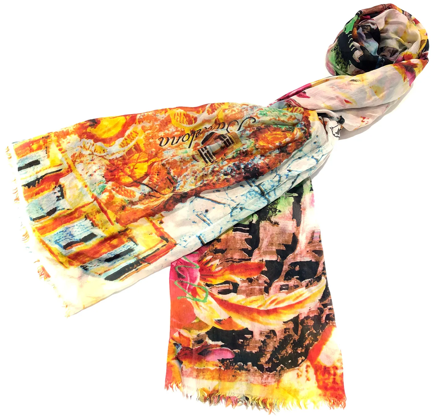 100% Natural Silk Printed XL Foulard ref-rfxlfs0059