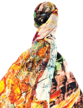 100% Natural Silk Printed XL Foulard ref-rfxlfs0059