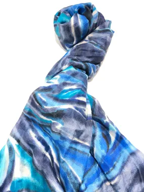 100% Natural Silk Printed XL Foulard ref-rfxlfs0067