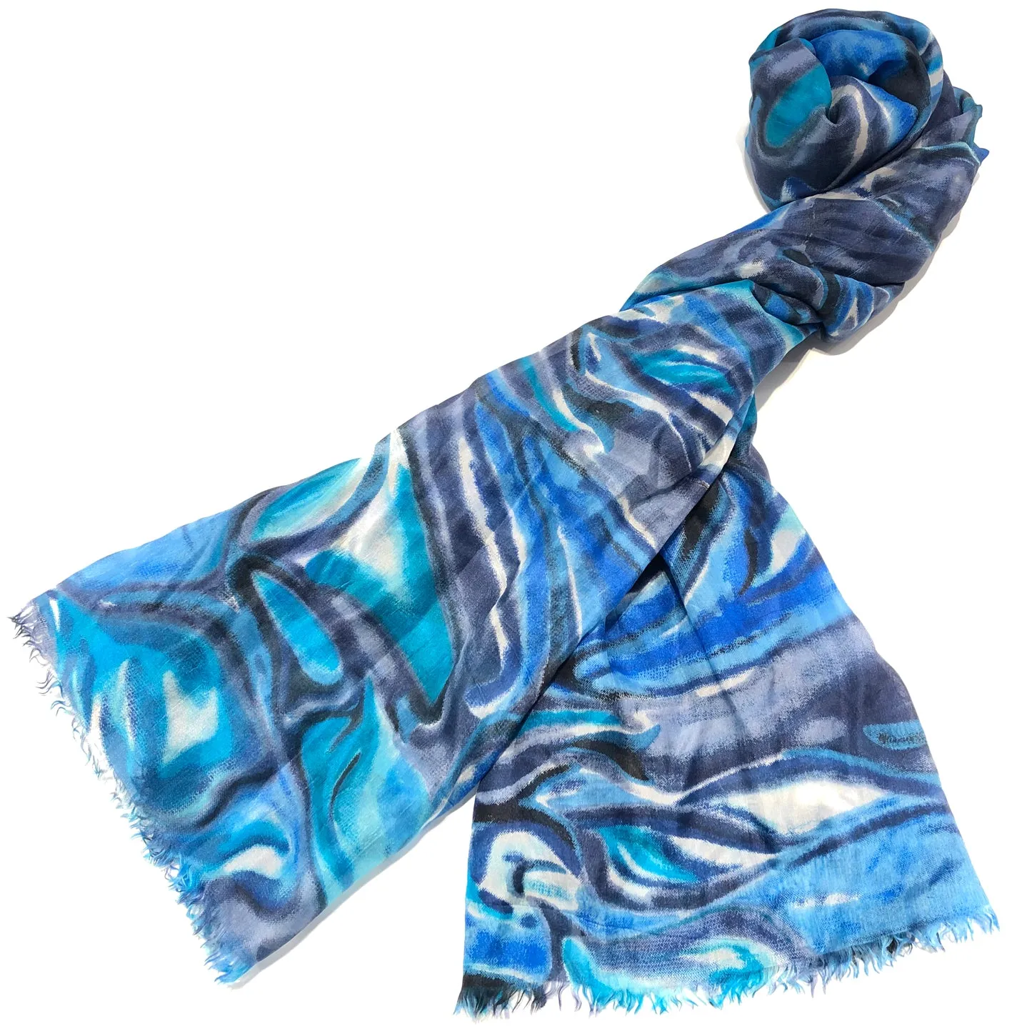 100% Natural Silk Printed XL Foulard ref-rfxlfs0067