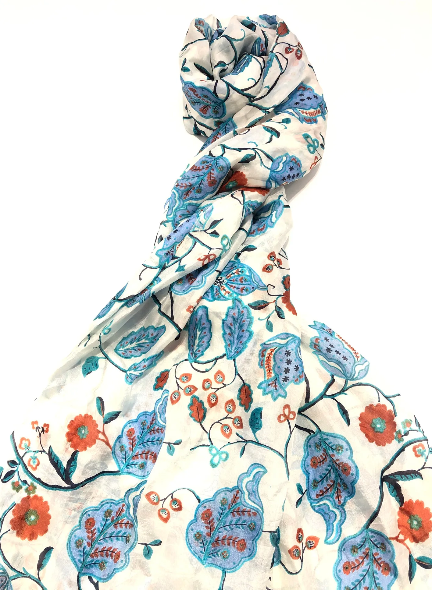 100% Natural Silk Printed XL Foulard ref-rfxlfs0070