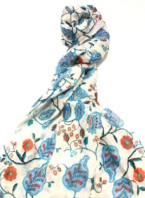 100% Natural Silk Printed XL Foulard ref-rfxlfs0070