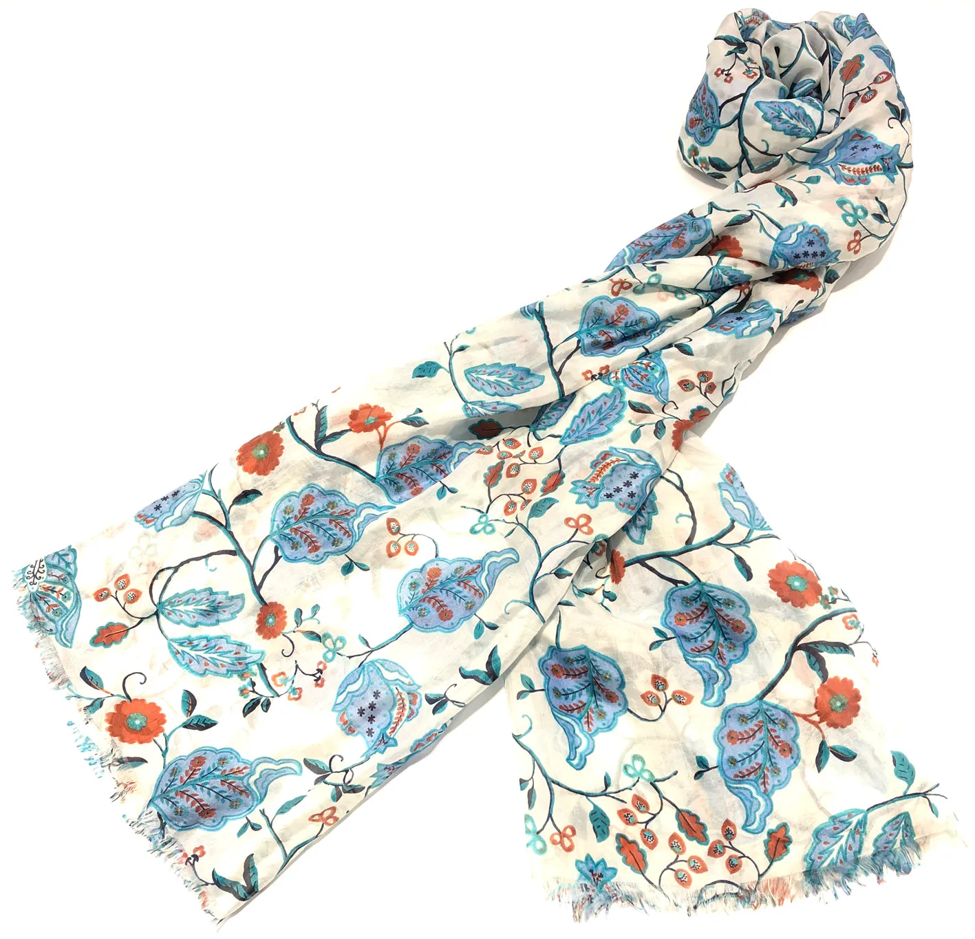 100% Natural Silk Printed XL Foulard ref-rfxlfs0070