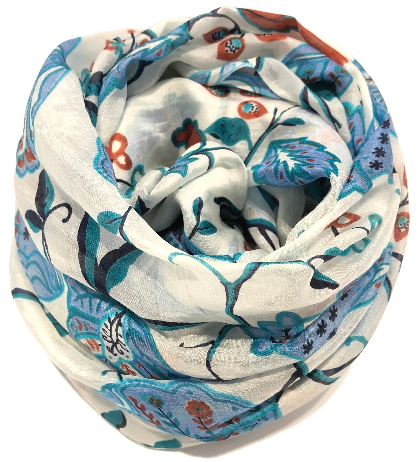 100% Natural Silk Printed XL Foulard ref-rfxlfs0070