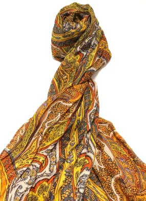 100% Natural Silk Printed XL Foulard ref-rfxlfs0071