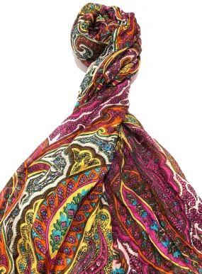 100% Natural Silk Printed XL Foulard ref-rfxlfs0073