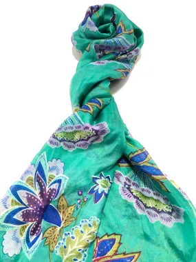 100% Natural Silk Printed XL Foulard ref-rfxlfs0082