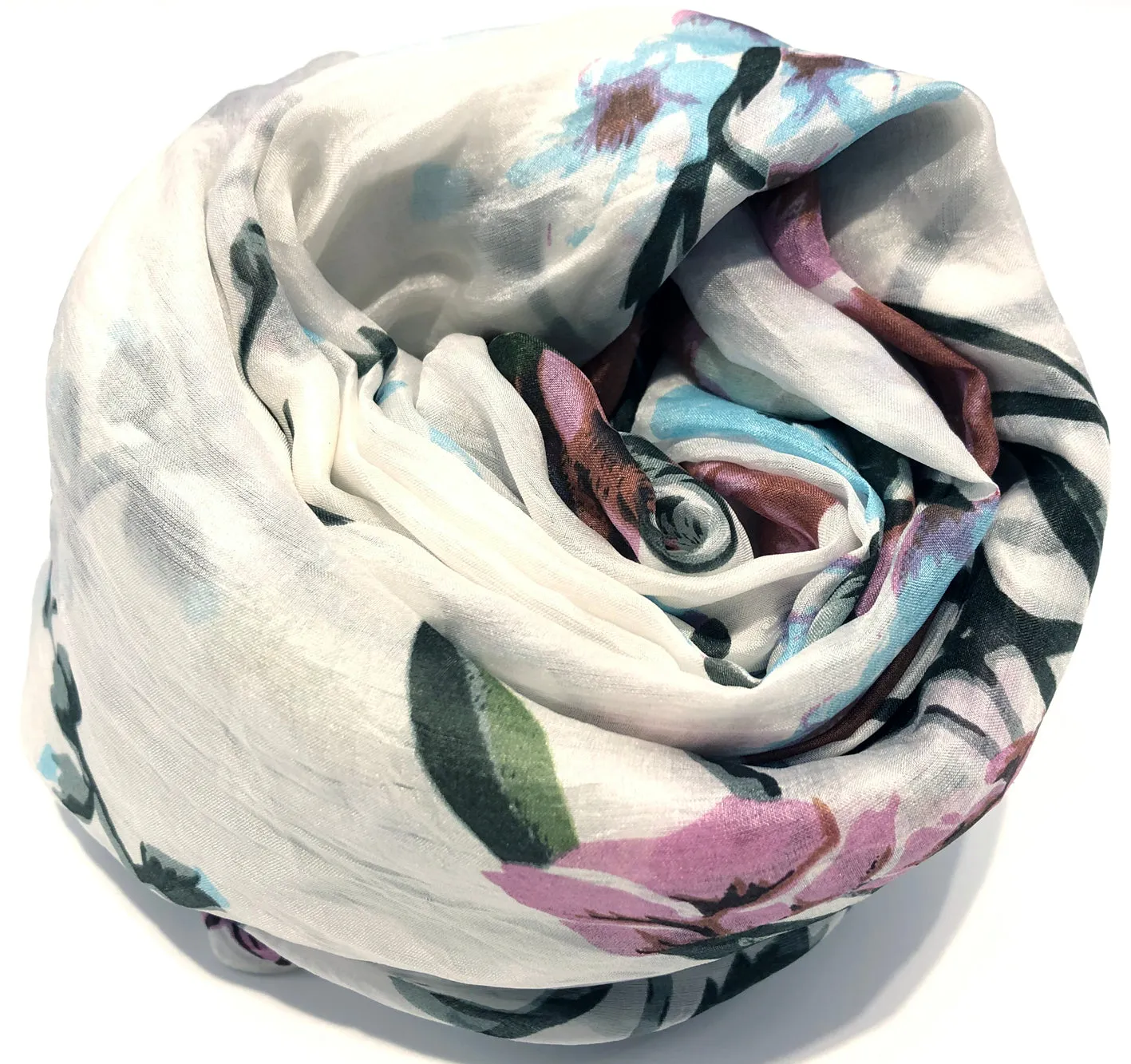 100% Natural Silk Printed XL Foulard ref-rfxlfs0085