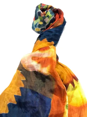 100% Natural Silk Printed XL Foulard ref-rfxlfs0086