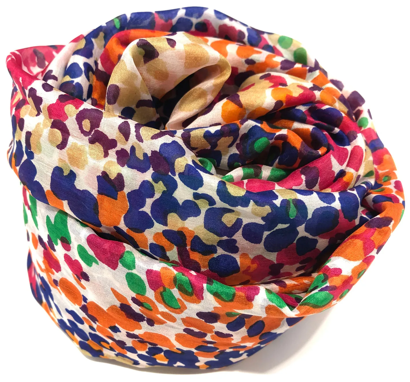 100% Natural Silk Printed XL Foulard ref-rfxlfs0090