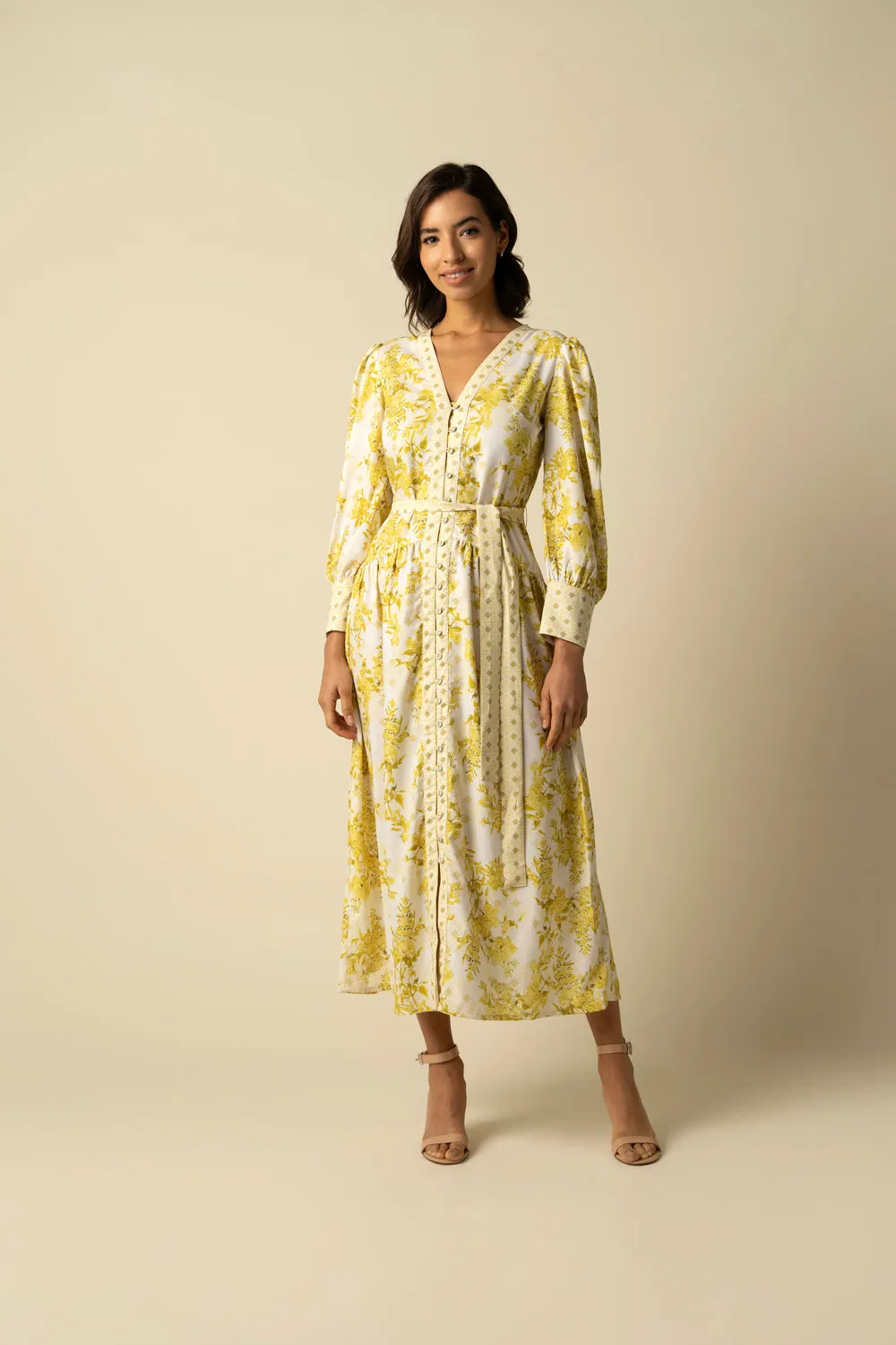 Aaliyah Yellow Cotton Dress