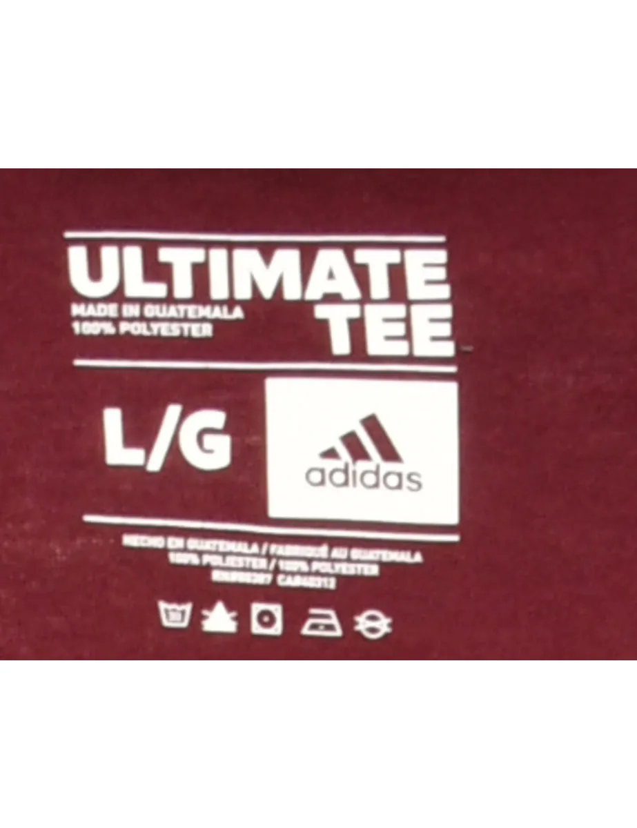 Adidas Maroon Printed T-shirt - L