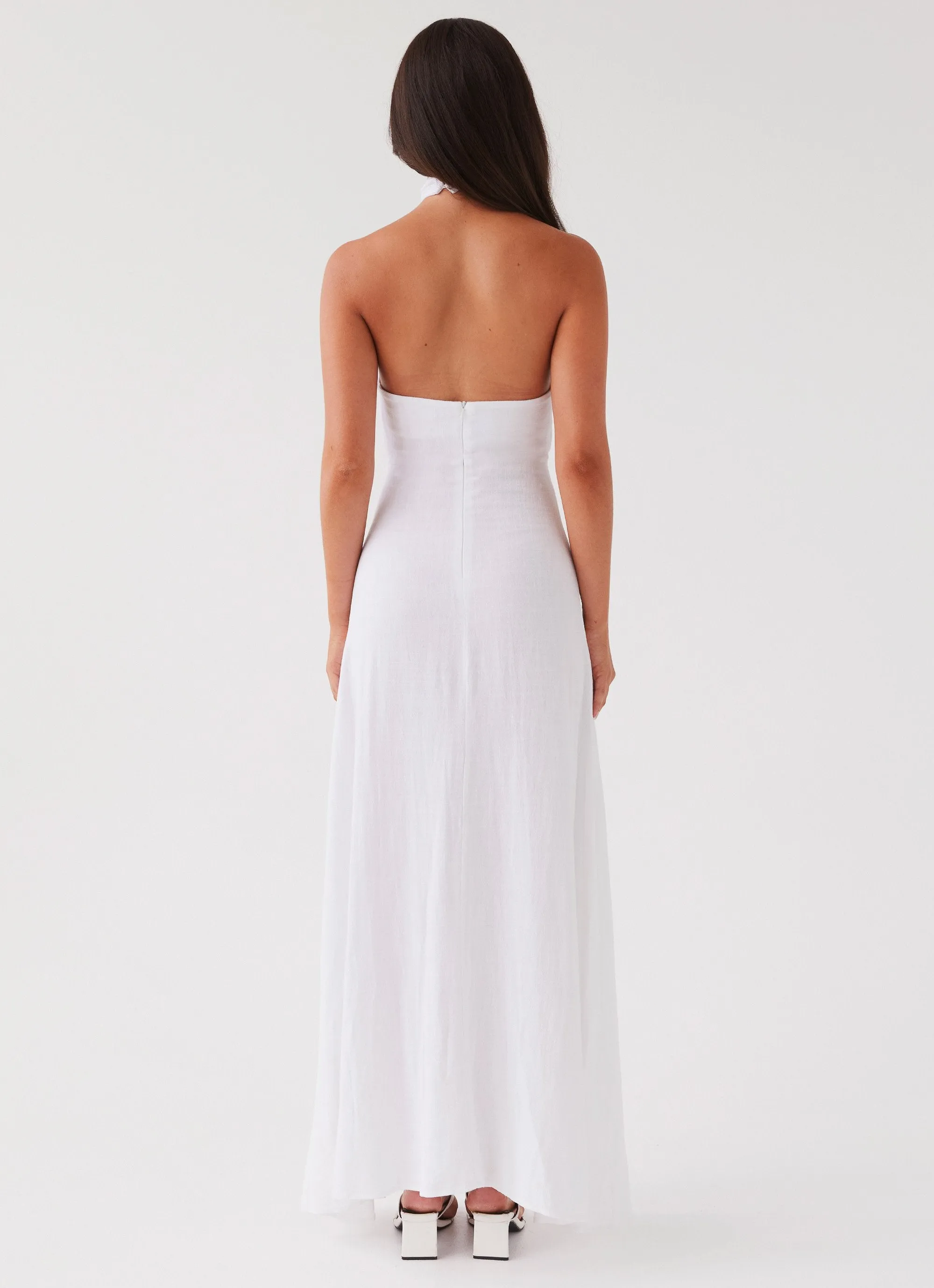 Adrienne Linen Maxi Dress - White