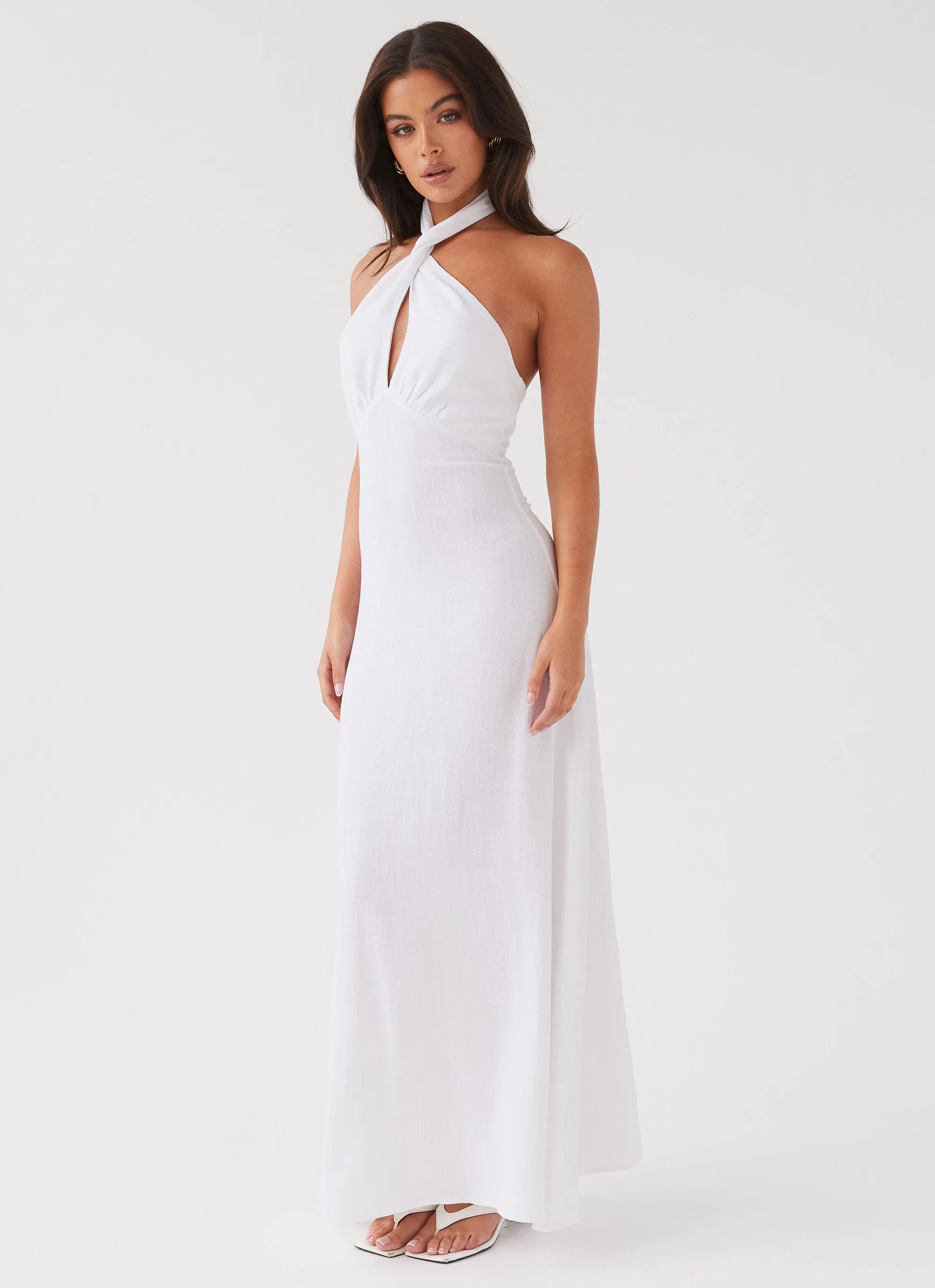 Adrienne Linen Maxi Dress - White